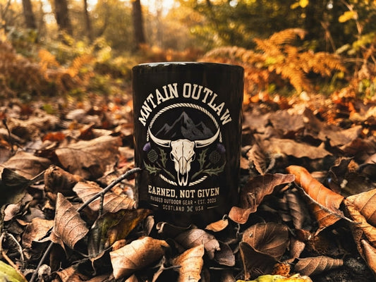 Mntain Outlaw Longhorn Black Glossy Mug