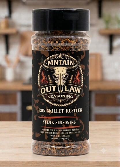 MNTAIN OUTLAW "Iron Skillet Rustler" Bold Steak Seasoning