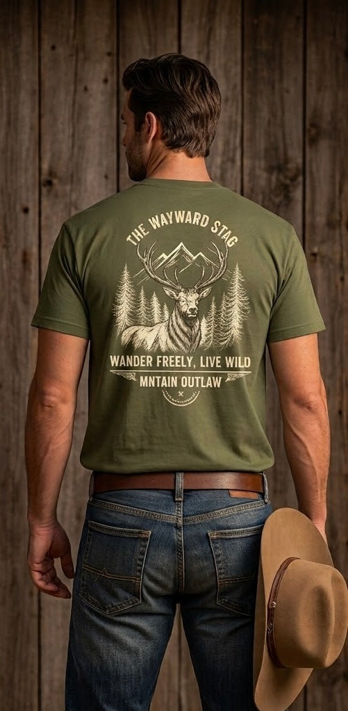 Mntain Outlaw Stag (Limited Edition) Heavyweight Cotton T-Shirt - MNTAIN OUTLAW LTD