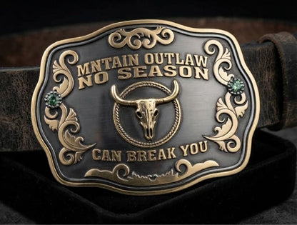 MNTAIN OUTLAW "No Season Can Break You" Western Belt Buckle