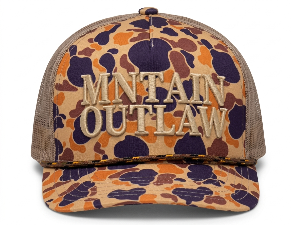 MNTAIN OUTLAW Retro Duck Camo Trucker Hat